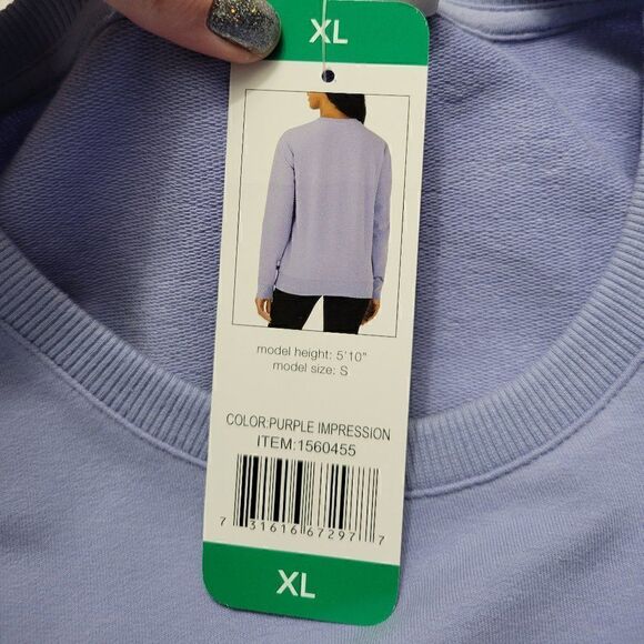 NWT FILA XL Blue Vintage Casual Minimalist Staple Classic Crew Neck Sweatshirt - Picture 8 of 10